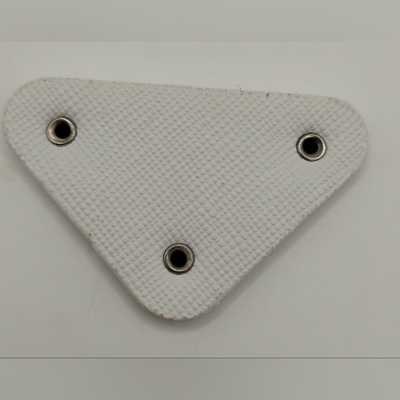 Prada White and Gold Triangle Logo Patch - Picture 2 of 2